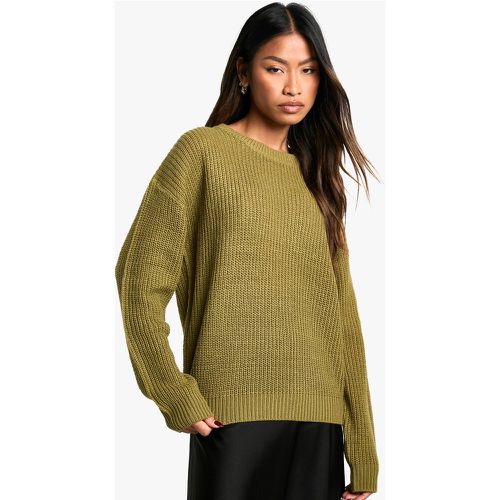 Maglione a girocollo Basic, Verde - boohoo - Modalova