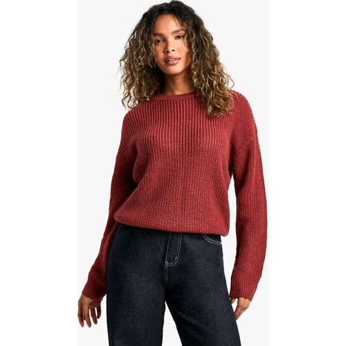 Maglione a girocollo Basic, Rosso - boohoo - Modalova