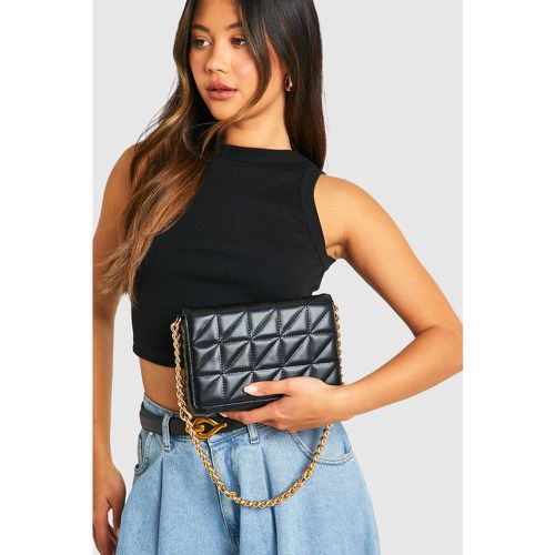 Bolso Acolchado Con Cadena, Negro - boohoo - Modalova