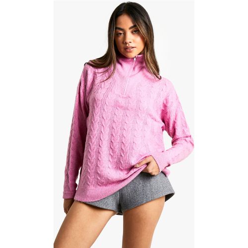 Jersey De Punto En Ochos Suave Con Cuello Alto - boohoo - Modalova