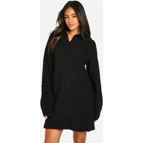 Miniabito oversize in pile borg con colletto - boohoo - Modalova