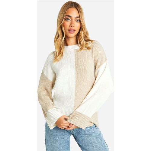 Maglione oversize in maglia morbida a blocchi di colore - boohoo - Modalova