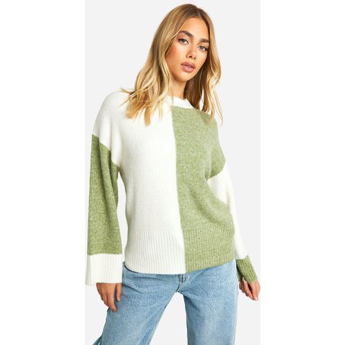 Maglione oversize in maglia morbida a blocchi di colore - boohoo - Modalova