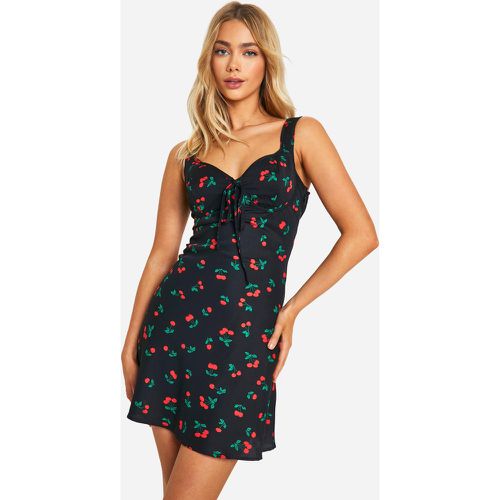 Vestido Lencero Mini De Raso Con Estampado De Cerezas - boohoo - Modalova