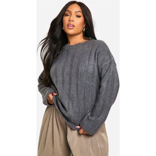 Jersey Plus Oversize De Canalé Ancho Suave - boohoo - Modalova