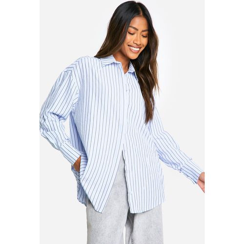 Camisa Oversize Texturizada De Rayas - boohoo - Modalova