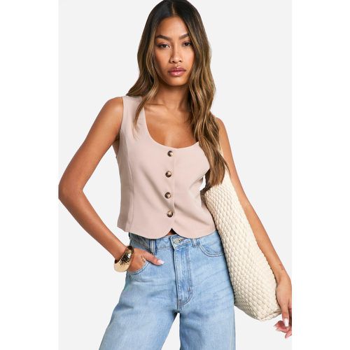 Gilet corto con scollo quadrato - boohoo - Modalova