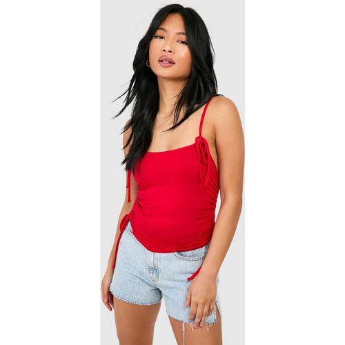 Camisola Petite Fruncida Con Tira Y Lazo - boohoo - Modalova