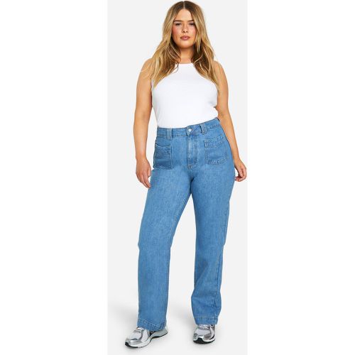 Jeans dritti Plus Size con tasche frontali - boohoo - Modalova