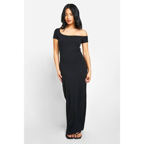 Vestido Petite Maxi Básico De Algodón Ajustado Con Escote Asimétrico - boohoo - Modalova