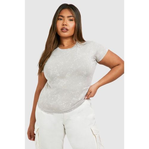 T-shirt Plus Size slavata a girocollo - boohoo - Modalova