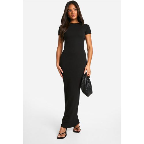 Vestito maxi Basic a coste a maniche corte - boohoo - Modalova