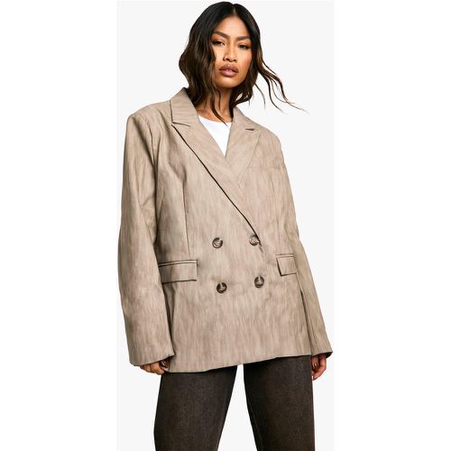 Blazer Premium oversize effetto pelle effetto smagliato - boohoo - Modalova