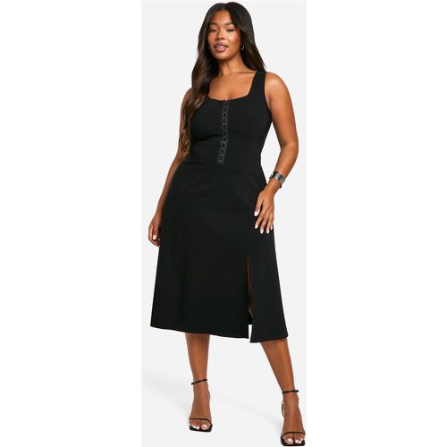 Vestito midi Plus Size in Stretch morbido con dettagli stile corsetto - boohoo - Modalova