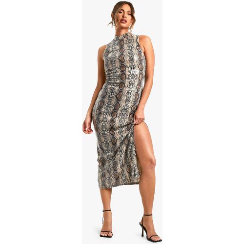 Vestido Maxi De Lentejuelas Con Cuello Alto Y Estampado De Serpiente - boohoo - Modalova