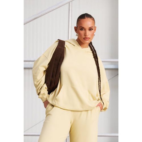 Felpa Plus Size oversize Premium color burro con cappuccio - boohoo - Modalova