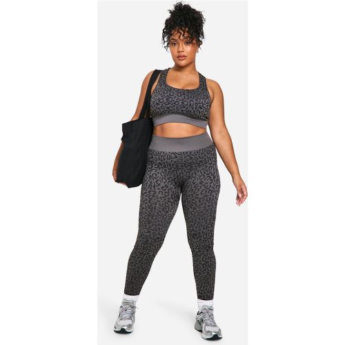 Legging Plus Size con stampa leopardata e cuciture - boohoo - Modalova