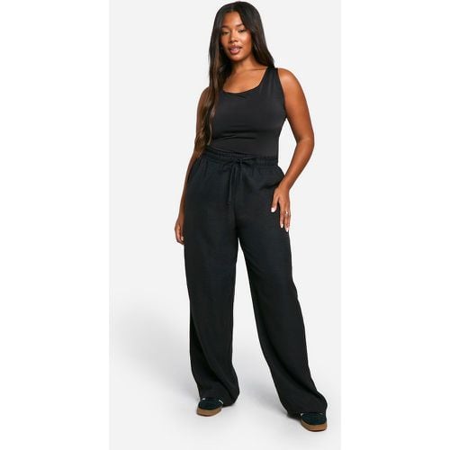 Pantaloni Plus Size in tessuto a righe con laccetti - boohoo - Modalova