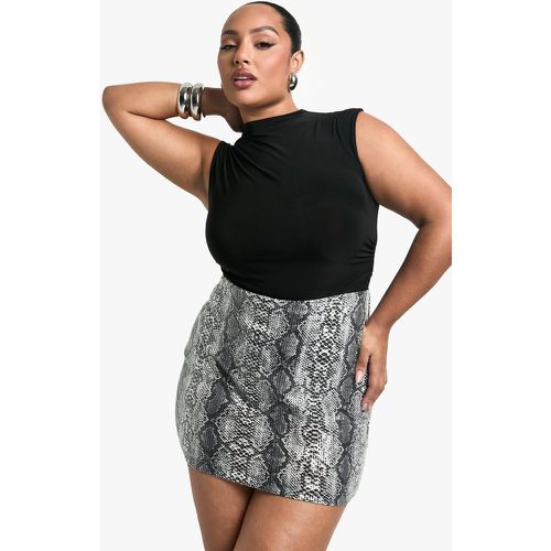 Minifalda Plus De Lentejuelas Con Estampado De Serpiente - boohoo - Modalova