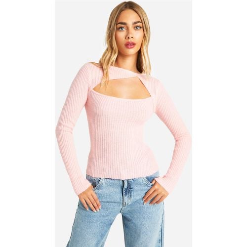 Top a maniche lunghe in maglia a coste - boohoo - Modalova