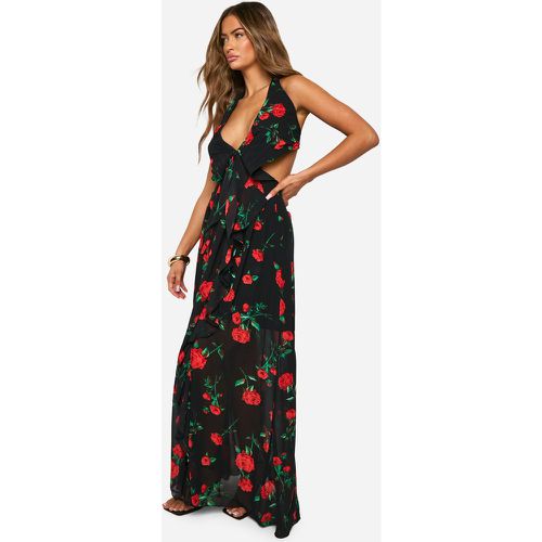 Vestito maxi a fiori con cut-out - boohoo - Modalova