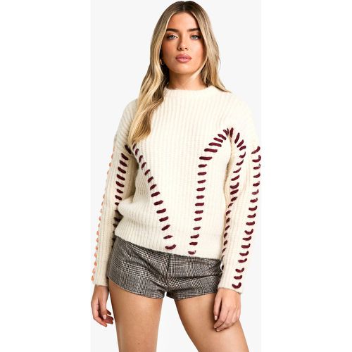 Maglione in maglia morbida con cuciture a contrasto - boohoo - Modalova