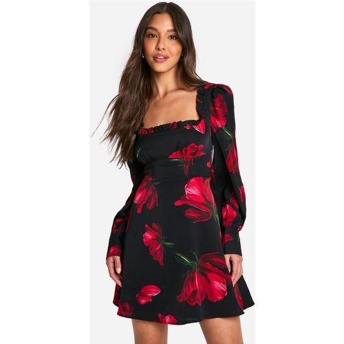 Vestido Mini Estilo Mesonera Estilo Corsé Con Estampado De Flores - boohoo - Modalova