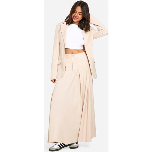 Kilt longuette sartoriale, Beige - boohoo - Modalova