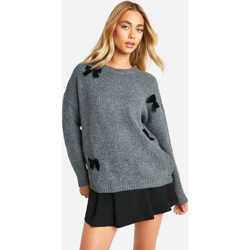 Maglione medio in maglia con fiocco - boohoo - Modalova