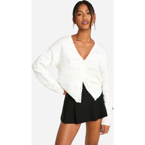 Cardigan in maglia morbida con punte - boohoo - Modalova