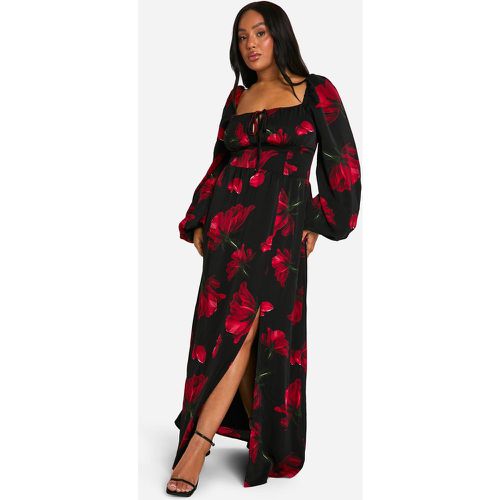 Vestito maxi Plus Size da Milkmaid a fiori piccoli con maniche a palloncino - boohoo - Modalova