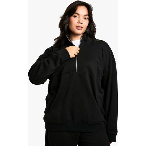 Sudadera Oversize Con Bordado Dsgn Studio Y Cremallera A La Mitad - boohoo - Modalova