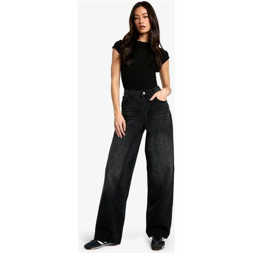 Jeans Tall in taglio maschile, Nero - boohoo - Modalova