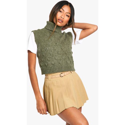 Maglione smanicato in maglia morbida con collo alto - boohoo - Modalova