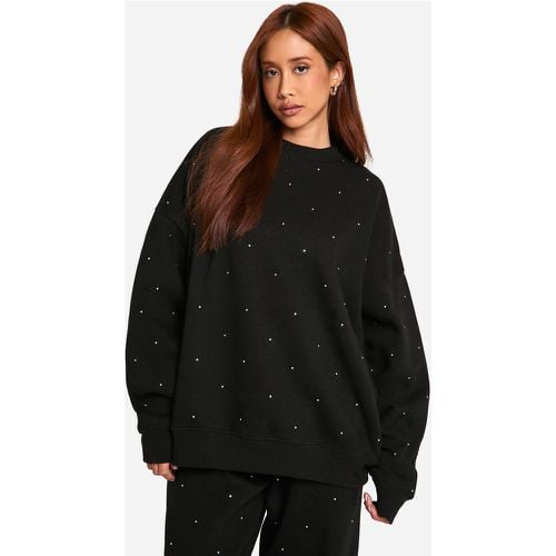 Sudadera Oversize Con Cuello De Caja E Incrustaciones - boohoo - Modalova