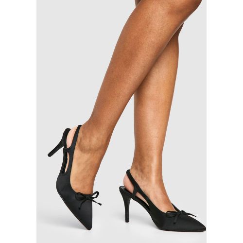 Zapatos De Salón De Holgura Ancha Con Lazo Y Talón Descubierto - boohoo - Modalova