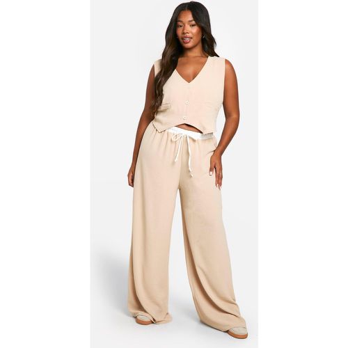 Gilet Plus Size & pantaloni a gamba ampia coordinati a contrasto - boohoo - Modalova