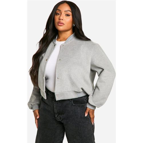 Giacca Bomber Plus Size in lana in due toni - boohoo - Modalova