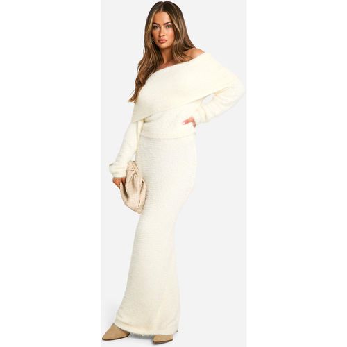 Falda Maxi De Punto Suave, Blanco - boohoo - Modalova