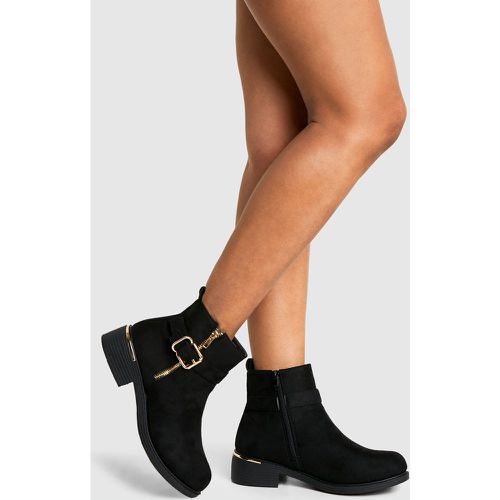 Botas Tobilleras De Holgura Ancha Con Hebilla - boohoo - Modalova