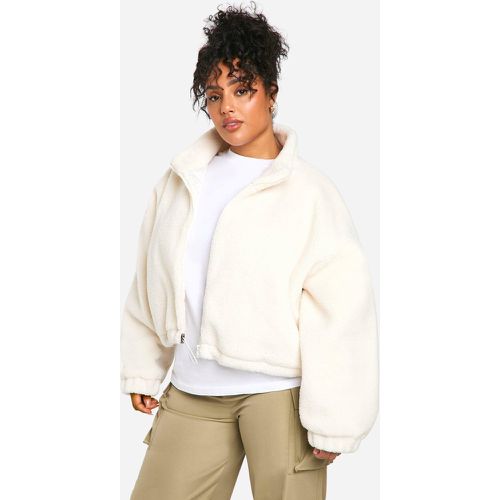 Chaqueta Bomber Plus Recta De Borreguito Sintético - boohoo - Modalova