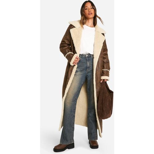 Cappotto maxi stile aviatore Tall effetto vintage - boohoo - Modalova