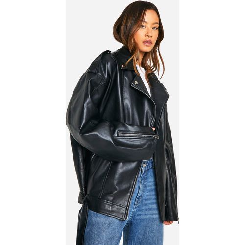 Chaqueta Tall Motera Oversize De Cuero Sintético - boohoo - Modalova