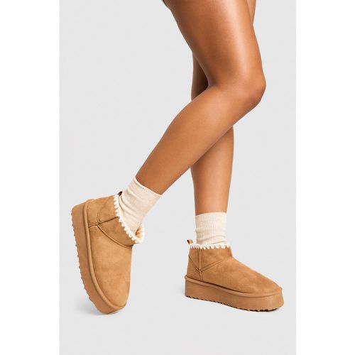 Botas De Plataforma Cómodas, Brown - boohoo - Modalova