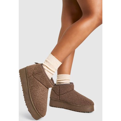 Botas Cómodas De Borreguito Con Plataforma - boohoo - Modalova