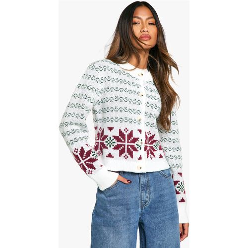 Cardigan Premium in maglia con motivi Fairisle - boohoo - Modalova