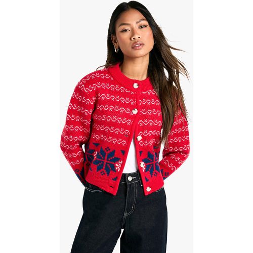 Cardigan Premium in maglia con motivi Fairisle - boohoo - Modalova