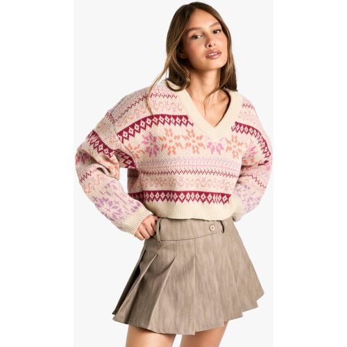 Jersey De Punto Premium Con Grecas Y Escote De Pico - boohoo - Modalova