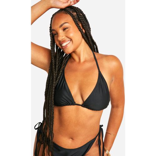 Plus Tie Side Bikini Set, Negro - boohoo - Modalova