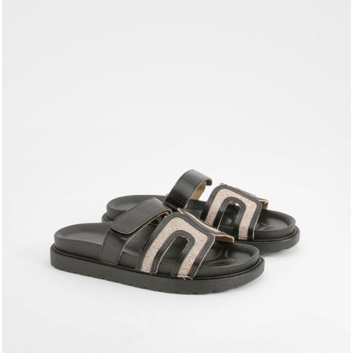 Linen Look Cut Out Detail Sandals - boohoo - Modalova